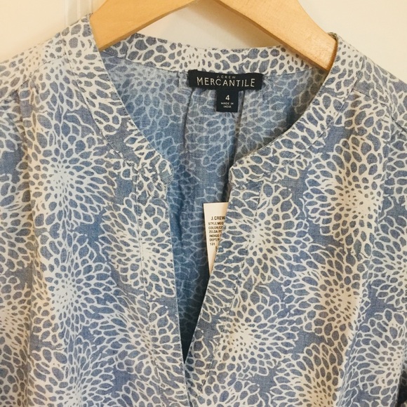 J. Crew Mercantile Blue Chambray Drawstring Romper 4 Small Boho Preppy NWT $90 - Picture 6 of 10